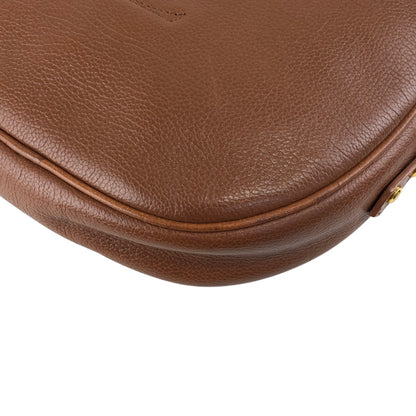 Yves Saint Laurent YSL Logo Circle Shoulder bag Brown Vintage nkx8ax
