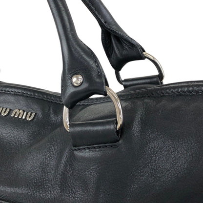miumiu Front Zipper Handbag Totebag Black Vintage fx4ann
