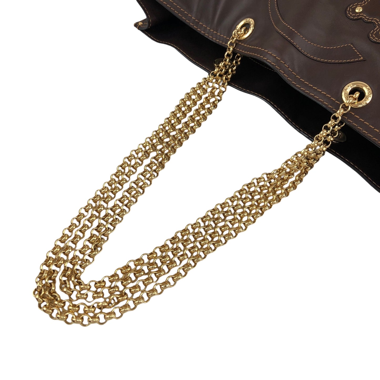 LOEWE Logo Chain Totebag Brown Vintage xy3fjn