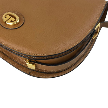 GUCCI Logo Shoulder bag Brown Vintage fmbtc6