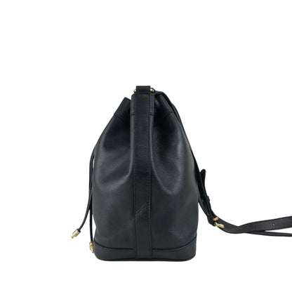 CELINE Blason Drawstring Shoulder bag Black Vintage 2vim3n