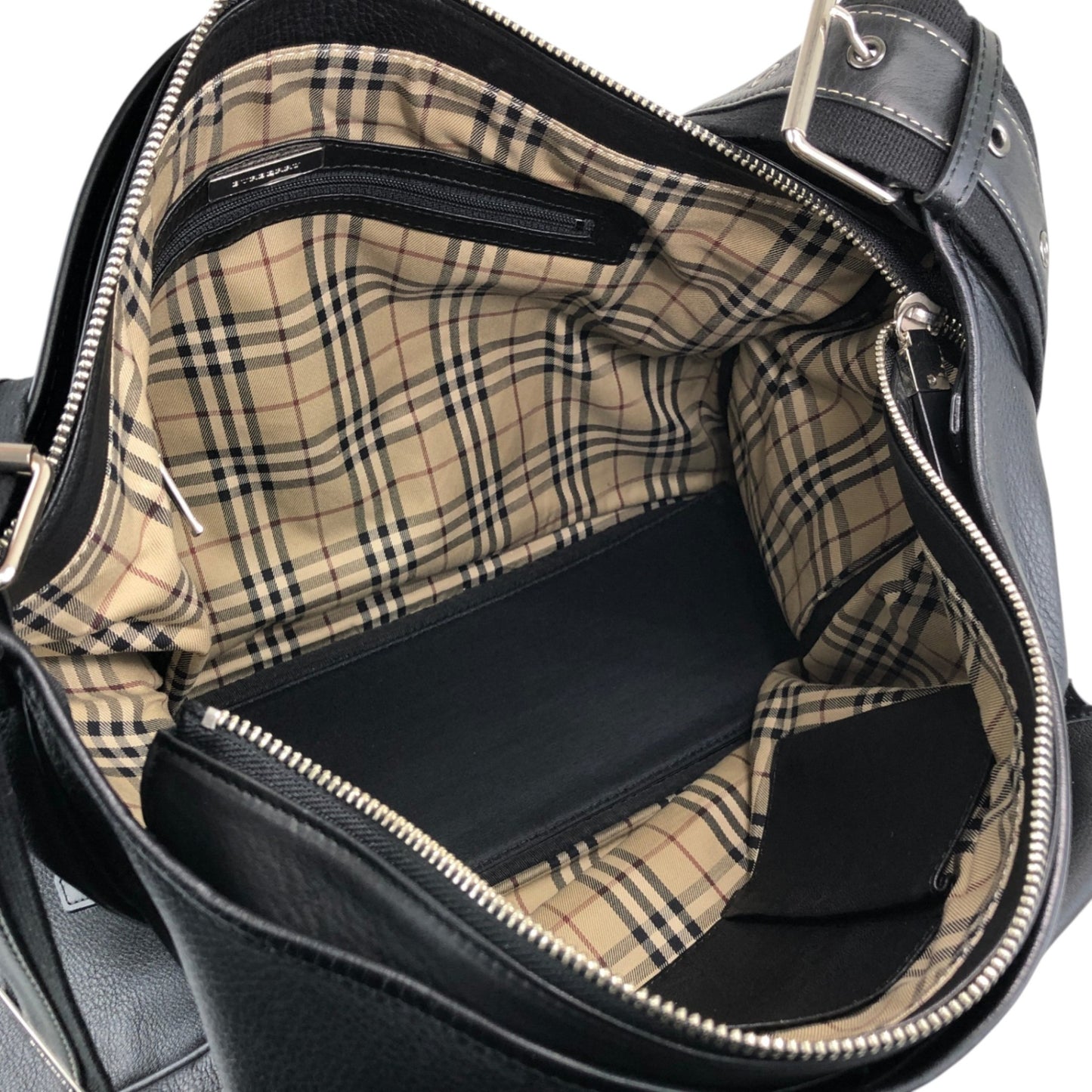 BURBERRY Front Buckle Shoulder bag Black Vintage tpmx3y