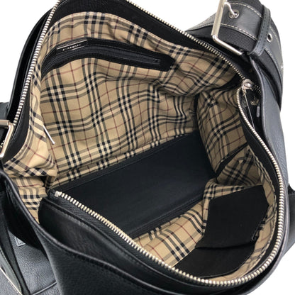 BURBERRY Front Buckle Shoulder bag Black Vintage tpmx3y
