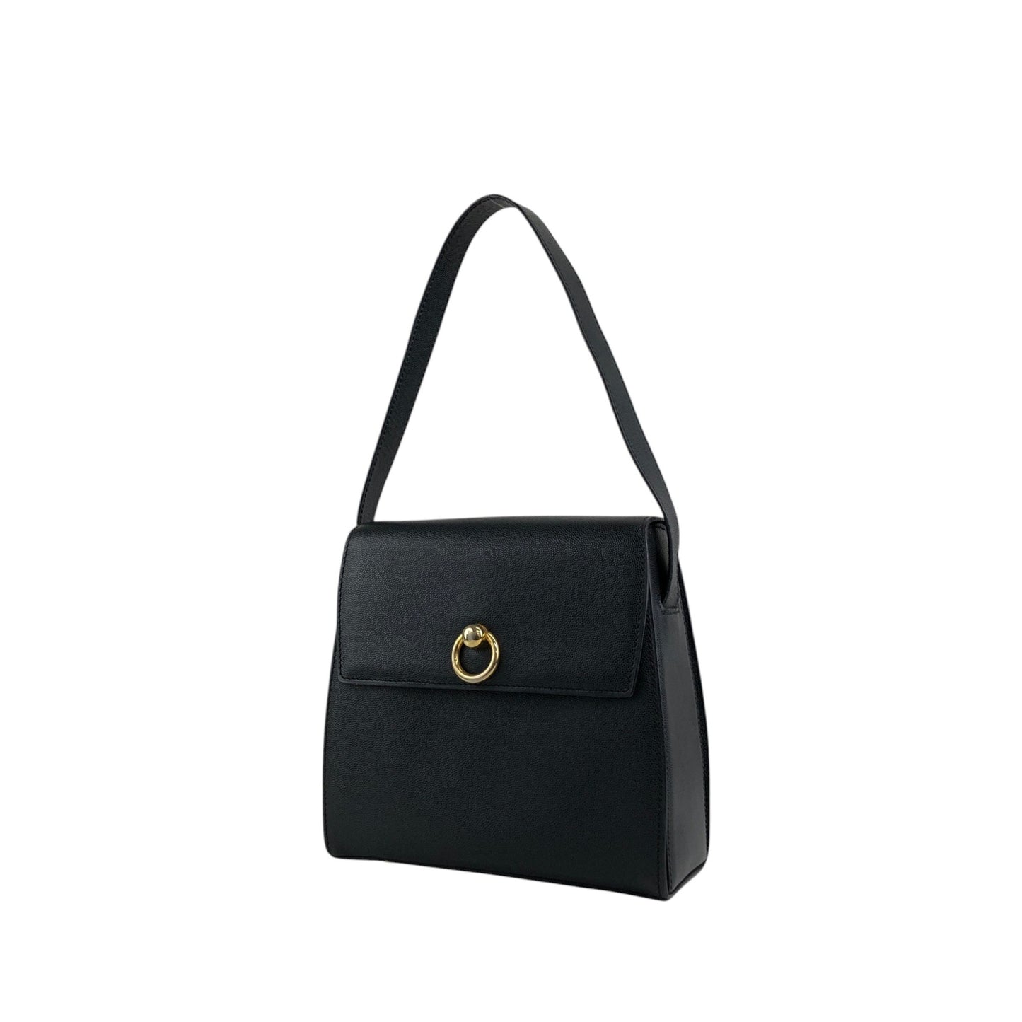 CELINE Circle Logo Shoulder bag Black Vintage eefby6