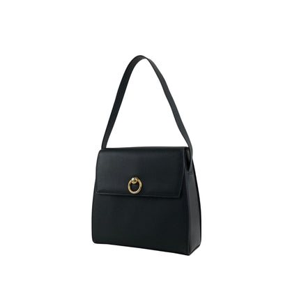 CELINE Circle Logo Shoulder bag Black Vintage eefby6