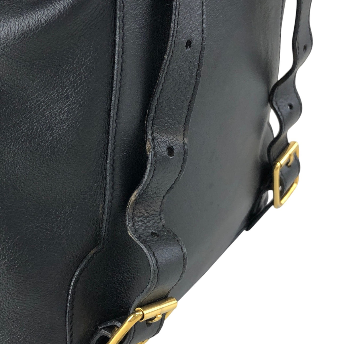 GUCCI Bamboo Front Pocket Backpack Black Vintage f7grwk