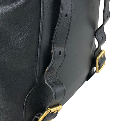 GUCCI Bamboo Front Pocket Backpack Black Vintage f7grwk