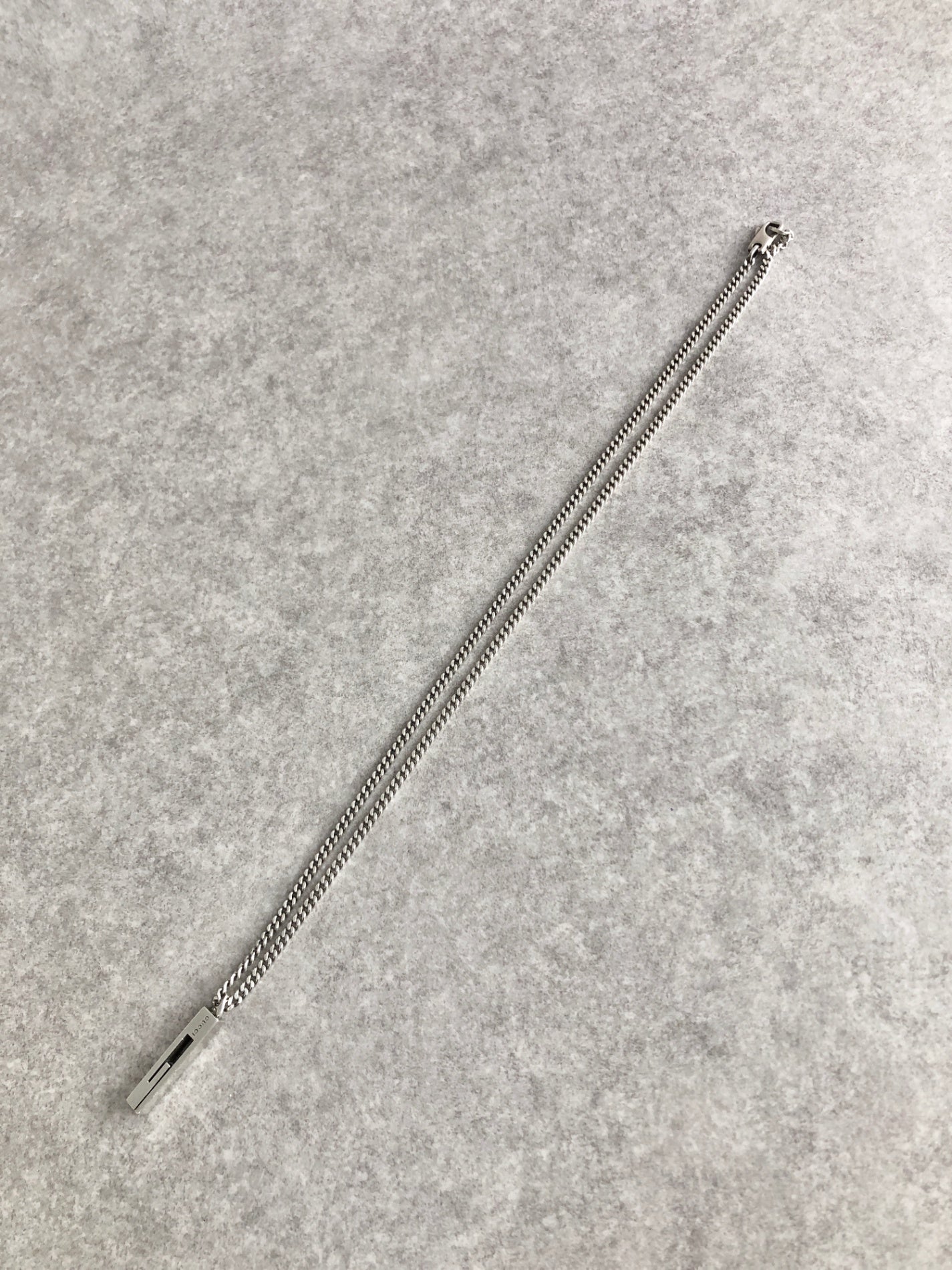 GUCCI Logo SILVER925 Necklace Silver Vintage gsagpu