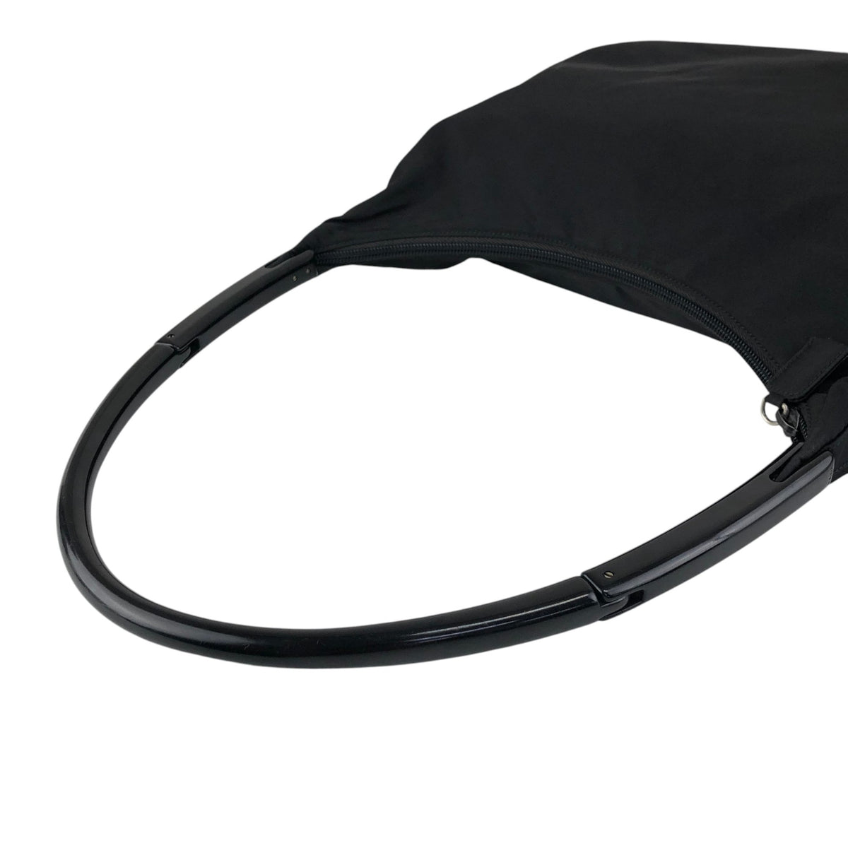 PRADA Tessuto Triangle Logo Shoulder bag Black Vintage gpgejr