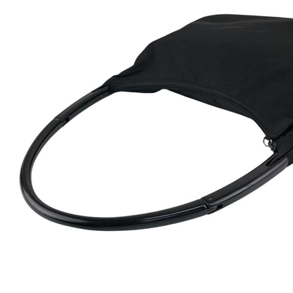 PRADA Tessuto Triangle Logo Shoulder bag Black Vintage gpgejr