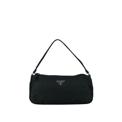 PRADA Tessuto Triangle Logo Small Handbag Black Vintage 7u2u85