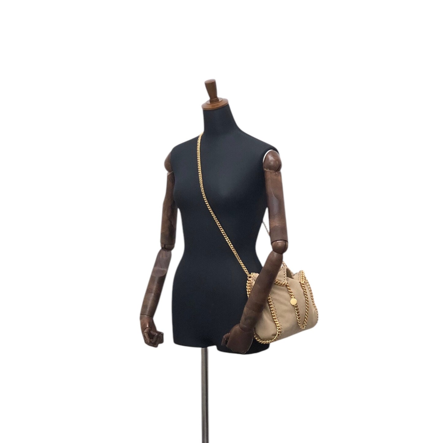 Stella McCartney Two-way Chain Handbag Shoulder bag Beige Vintage a347ka