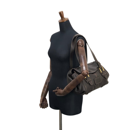 LOEWE Logo Embossed Handbag Brown Vintage s7e7fm