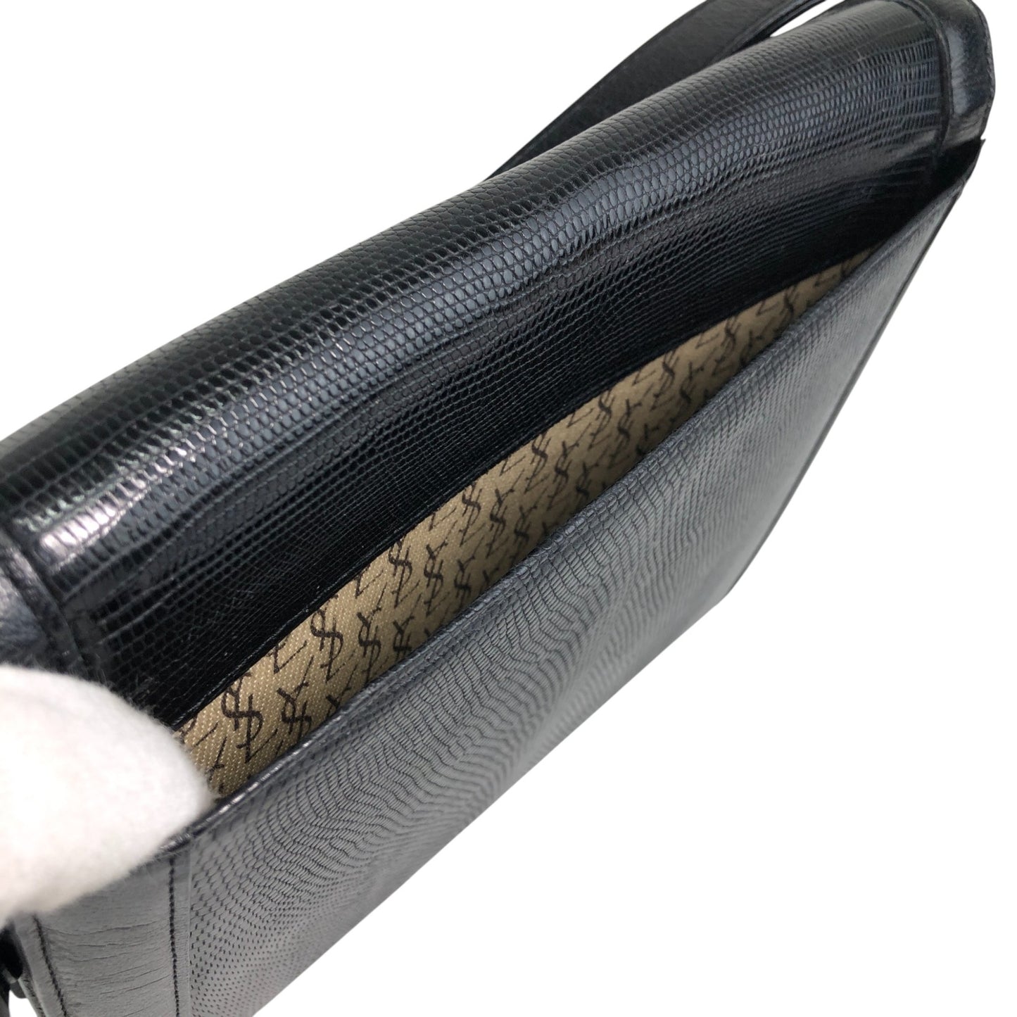 Yves Saint Laurent YSL Logo Shoulder bag Black Vintage mwbp36