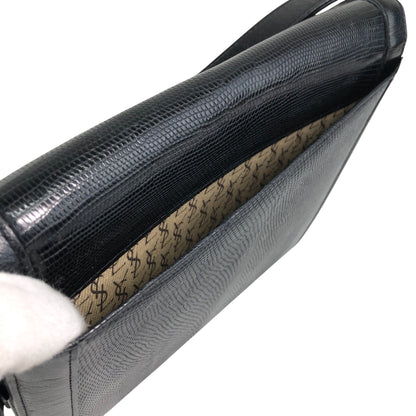 Yves Saint Laurent YSL Logo Shoulder bag Black Vintage mwbp36