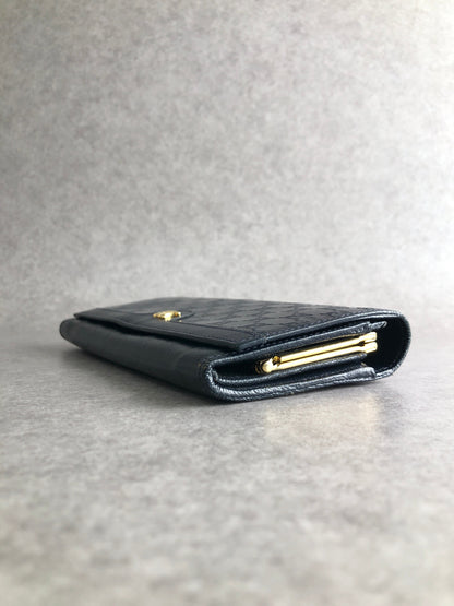 CELINE Blason Long Wallet Navy Vintage c6vgf5