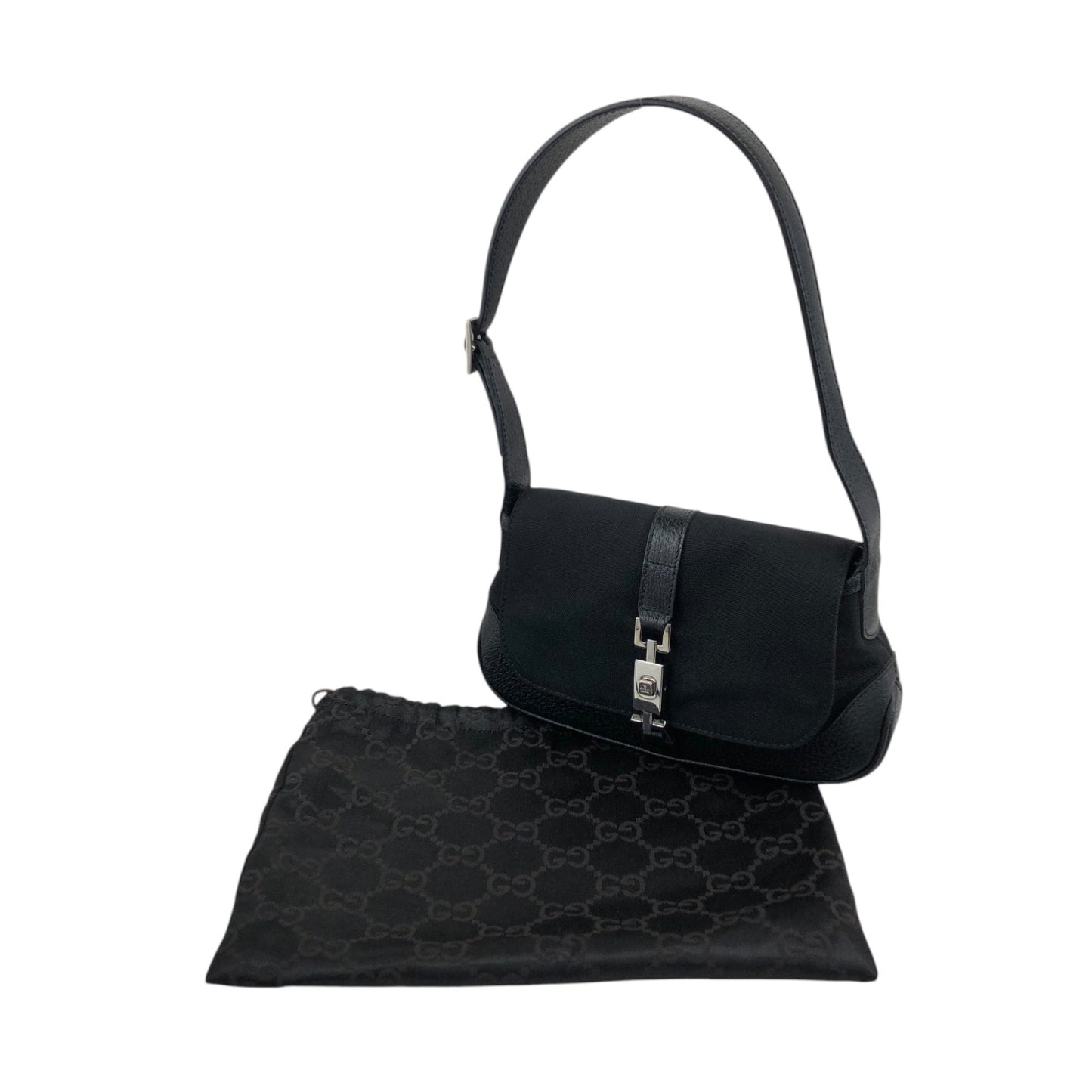 GUCCI Jackie Shoulder bag Black Vintage ja48kk