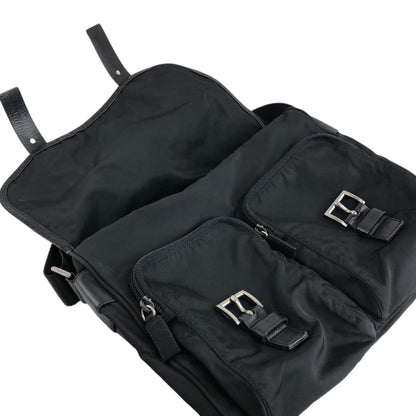 PRADA Triangle Logo Shoulder bag Black Vintage s5jtyw