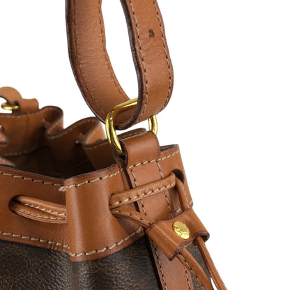 CELINE Macadam Blason Drawstring Shoulder bag Brown Vintage 6tzfb8