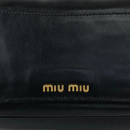 miumiu Turn Lock Chain Shoulder bag Black Vintage prsynv