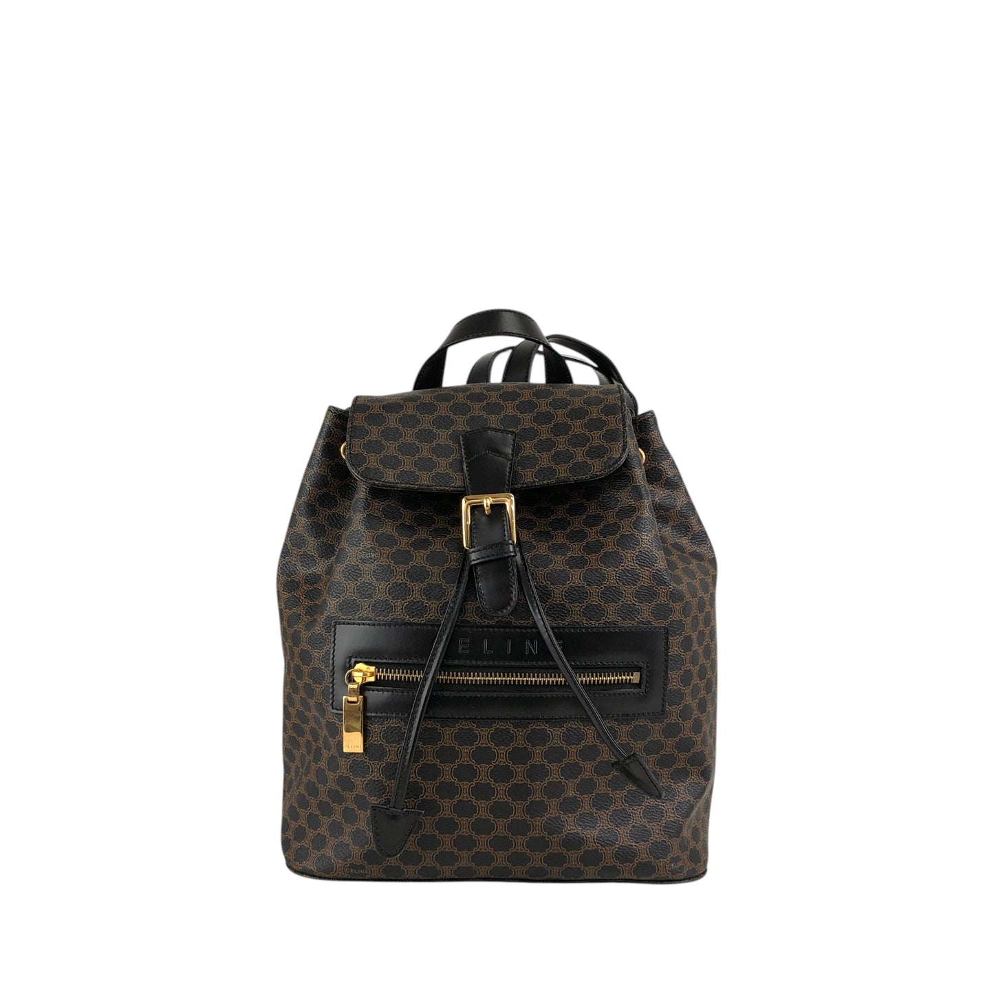 CELINE Macadam Logo Backpack Black Vintage ed4nn3