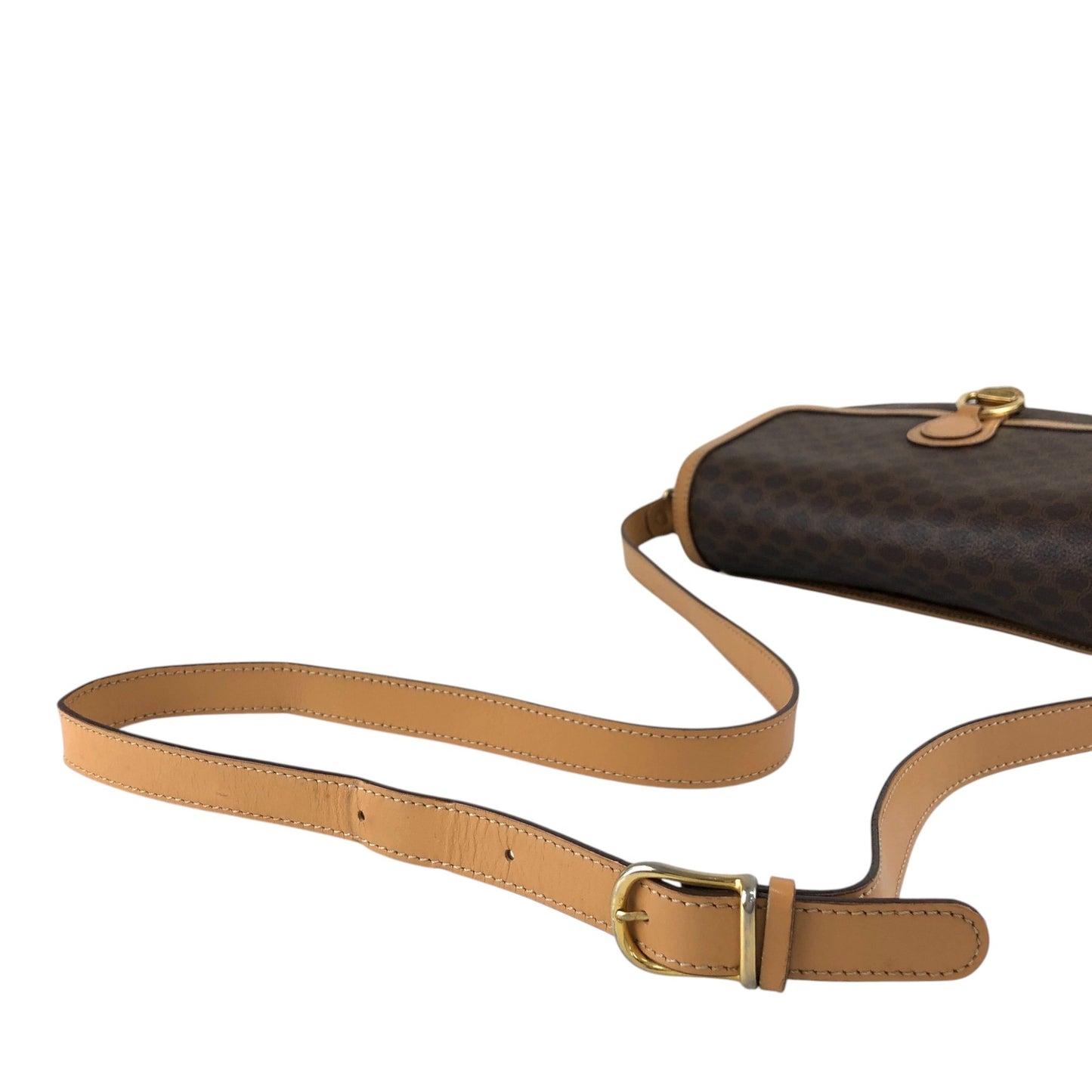 CELINE Macadam Horse Bit Shoulder bag Brown Vintage jdj37k