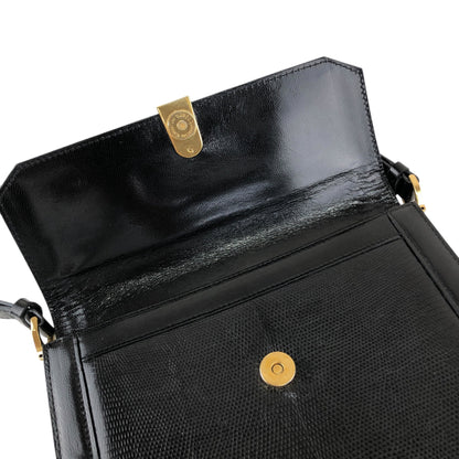 Yves Saint Laurent YSL Logo Handbag Shoulder bag Black Vintage 5nbvi3
