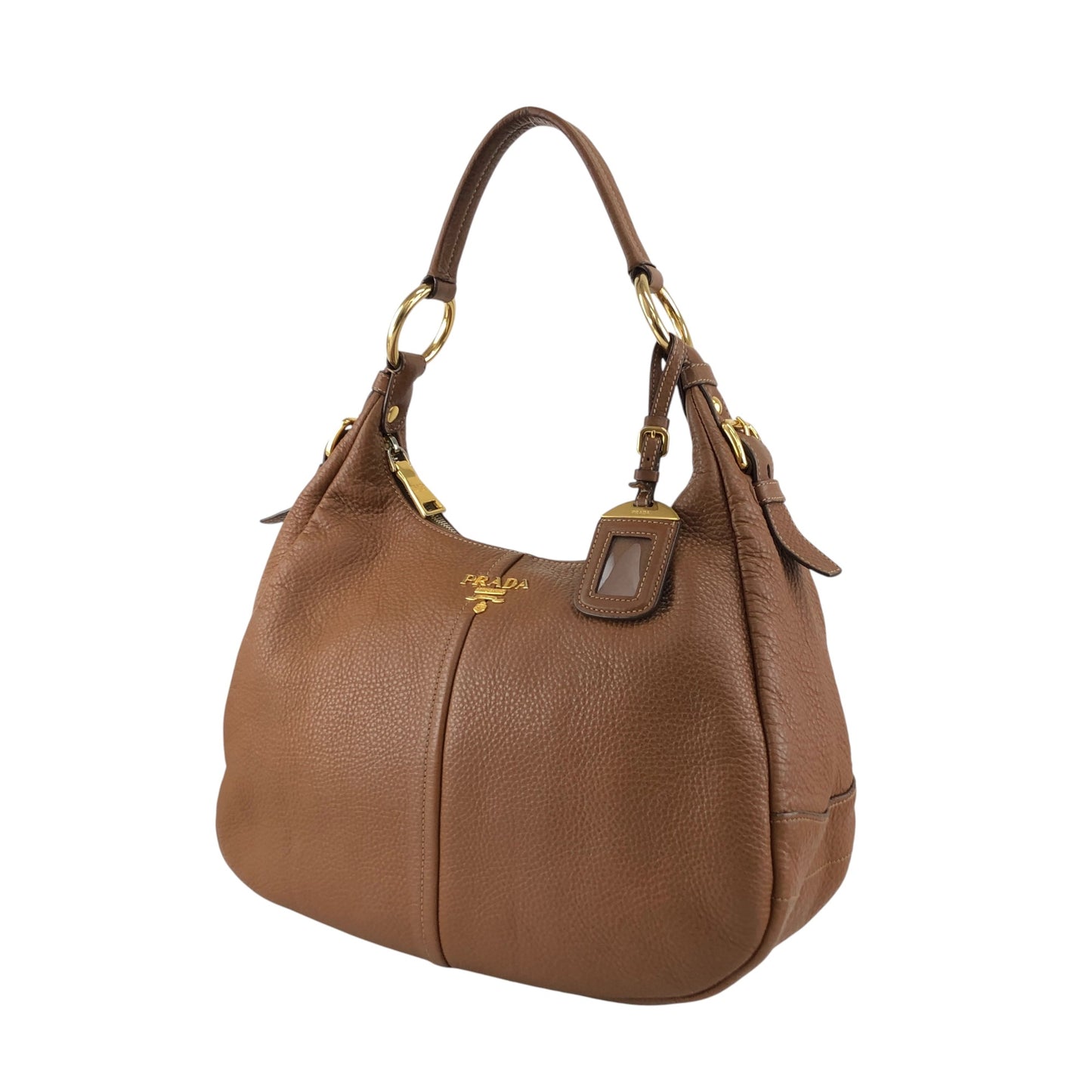 PRADA Logo Shoulder bag Brown Vintage rghemx