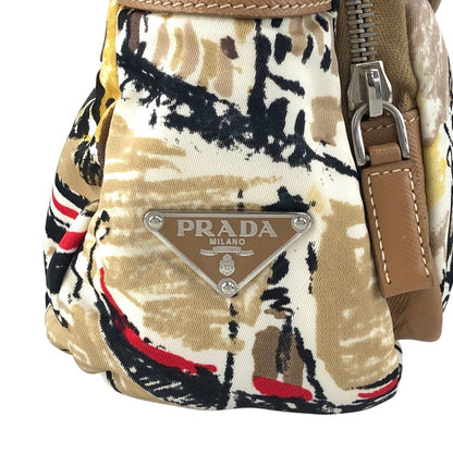 PRADA Front Buckle Shoulder bag White×Brown Vintage z5zzj2