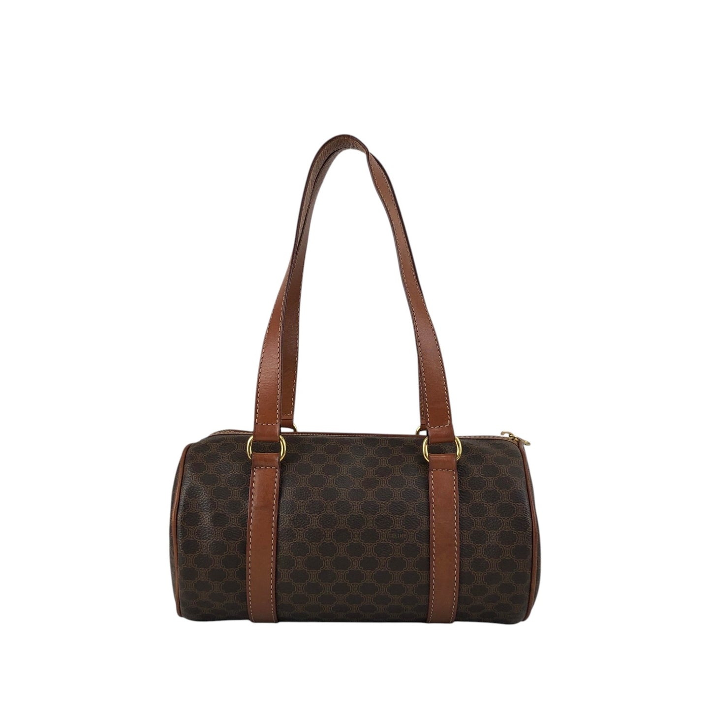 CELINE Macadam Blason Handbag Brown Vintage stij7h