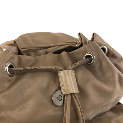 PRADA Tessuto Triangle Logo Double Pocket Backpack Beige Vintage nhc32x