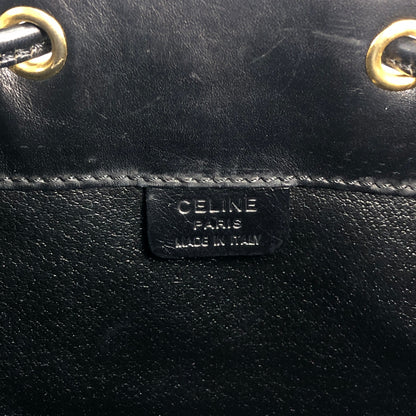 CELINE Macadam Blason Drawstring Shoulder bag Black Vintage mujneu