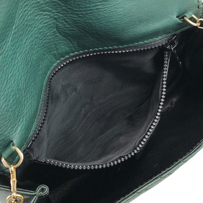 CELINE Triomphe Bias Stitch Chain Shoulder bag Green Vintage a3zrf7