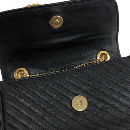 CELINE Triomphe Chain Shoulder bag Black Vintage pt5aps