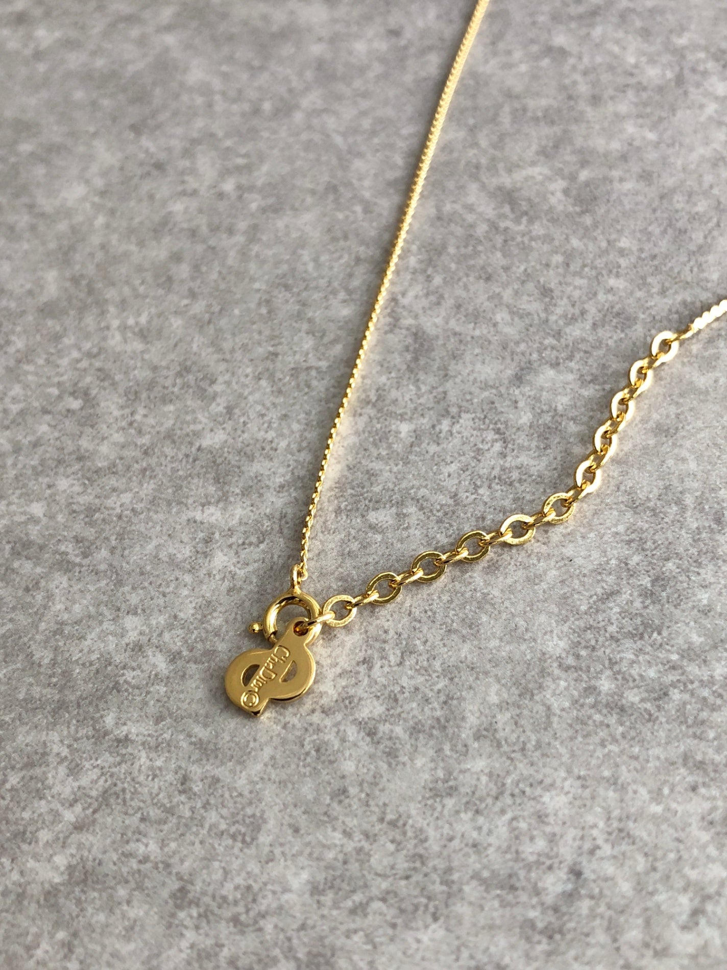 Christian Dior CD Logo Necklace Gold Vintage cjpnm8