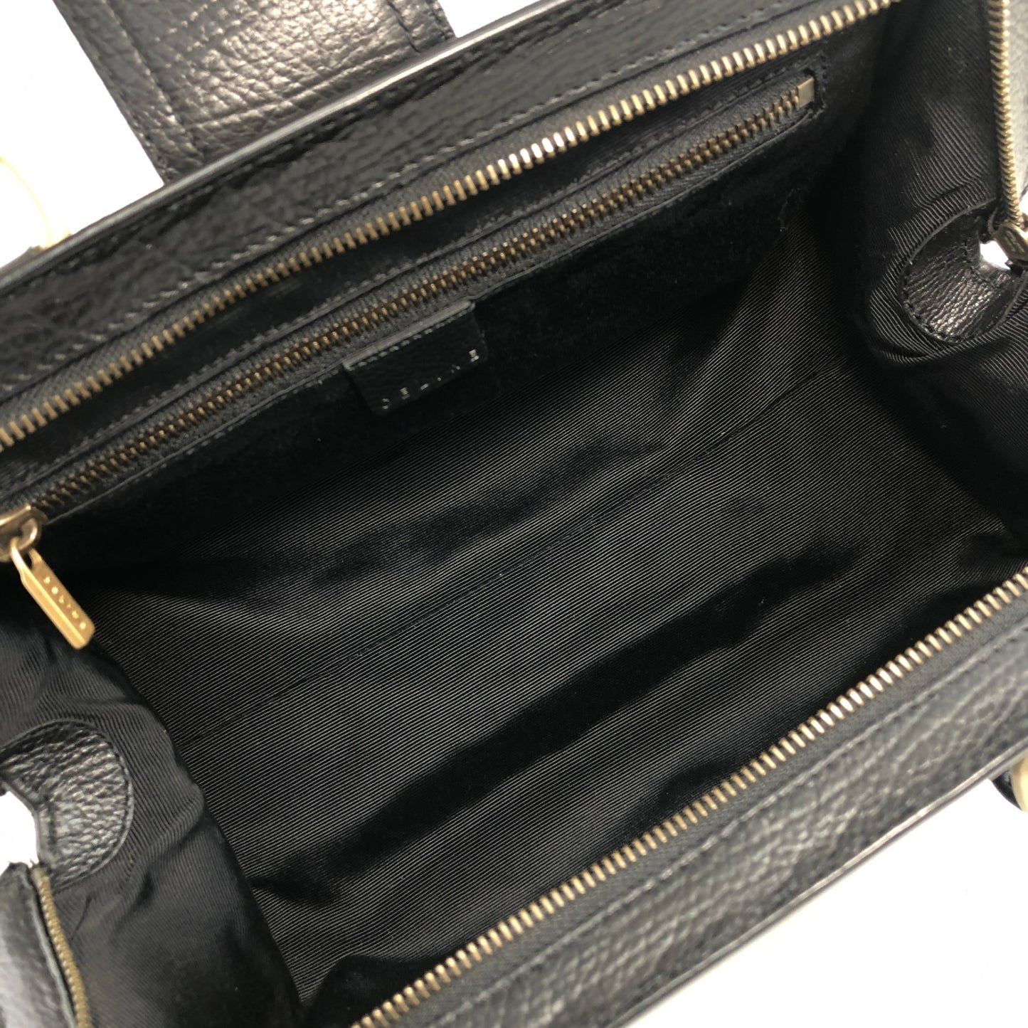 CELINE Triomphe Handbag Black Vintage 486nkp