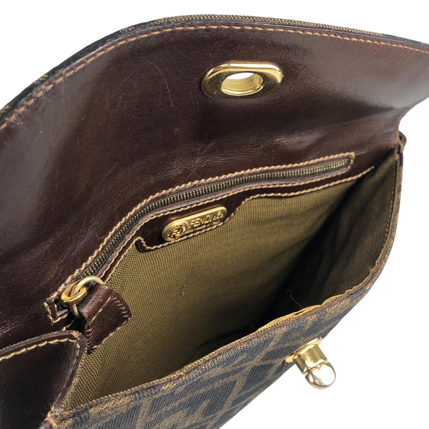 FENDI Zucca Handbag Brown Vintage 5pdvzg