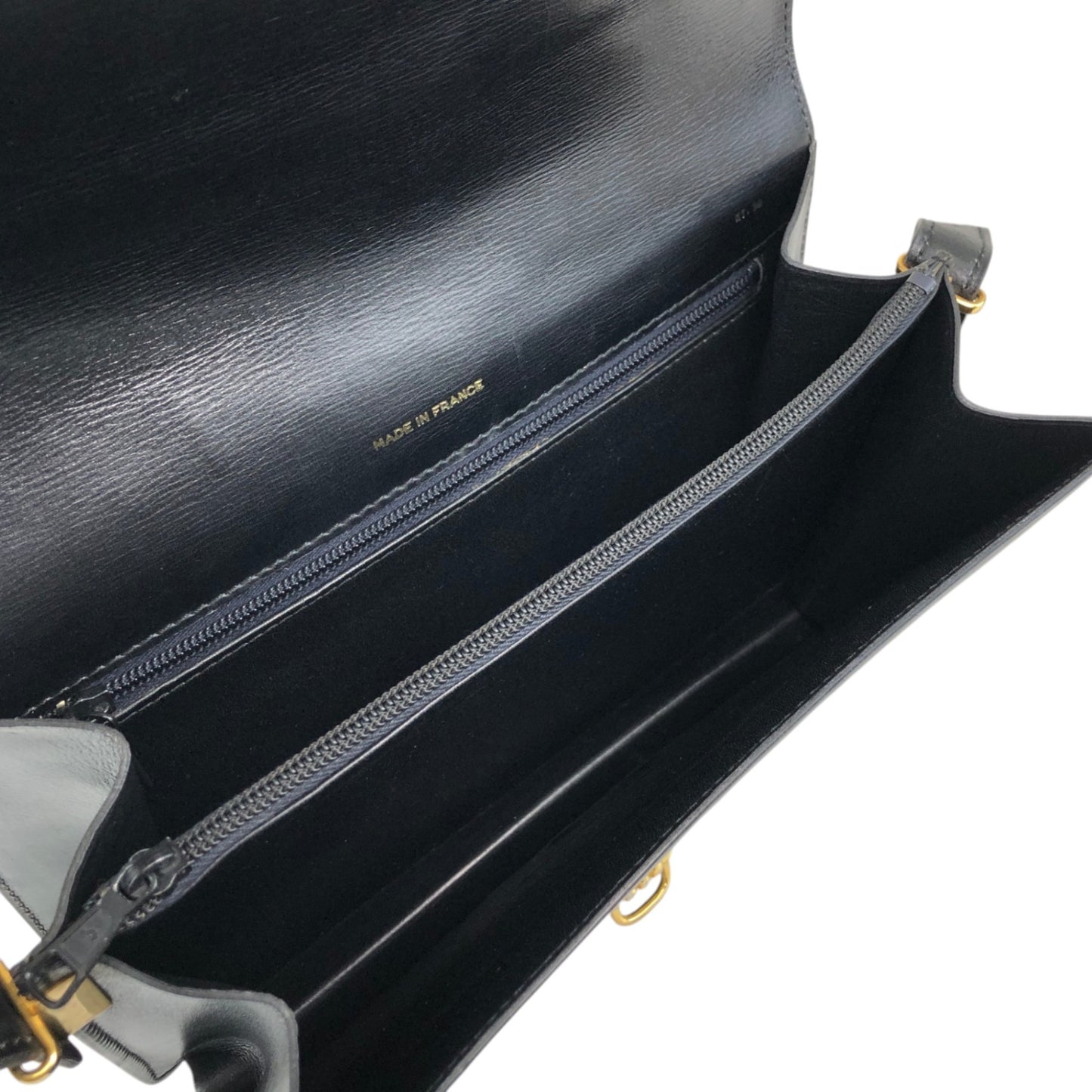 CELINE Horse Bit Shoulder bag Black Vintage 3kmi4e