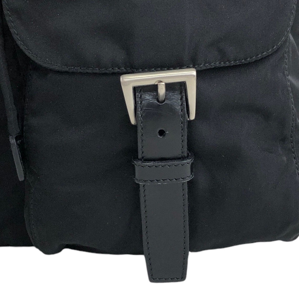 PRADA Triangle Logo Double Pocket Backpack Black Vintage rvkvgm