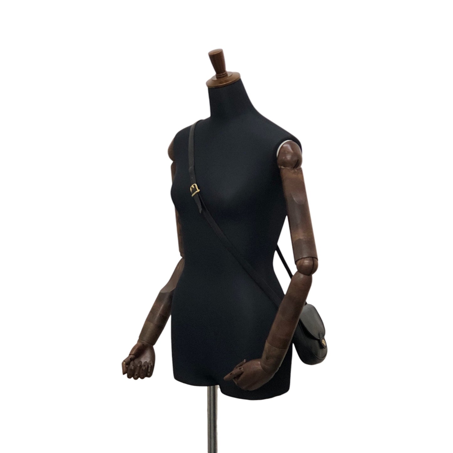 CELINE Triomphe Shoulder bag Black Vintage g3k6b3