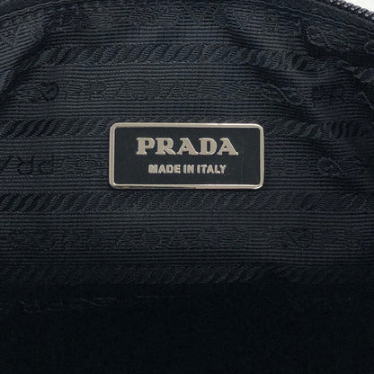 PRADA Tessuto Triangle Logo Front Buckle Front Pocket  Shoulder bag Black Vintage ikphwn