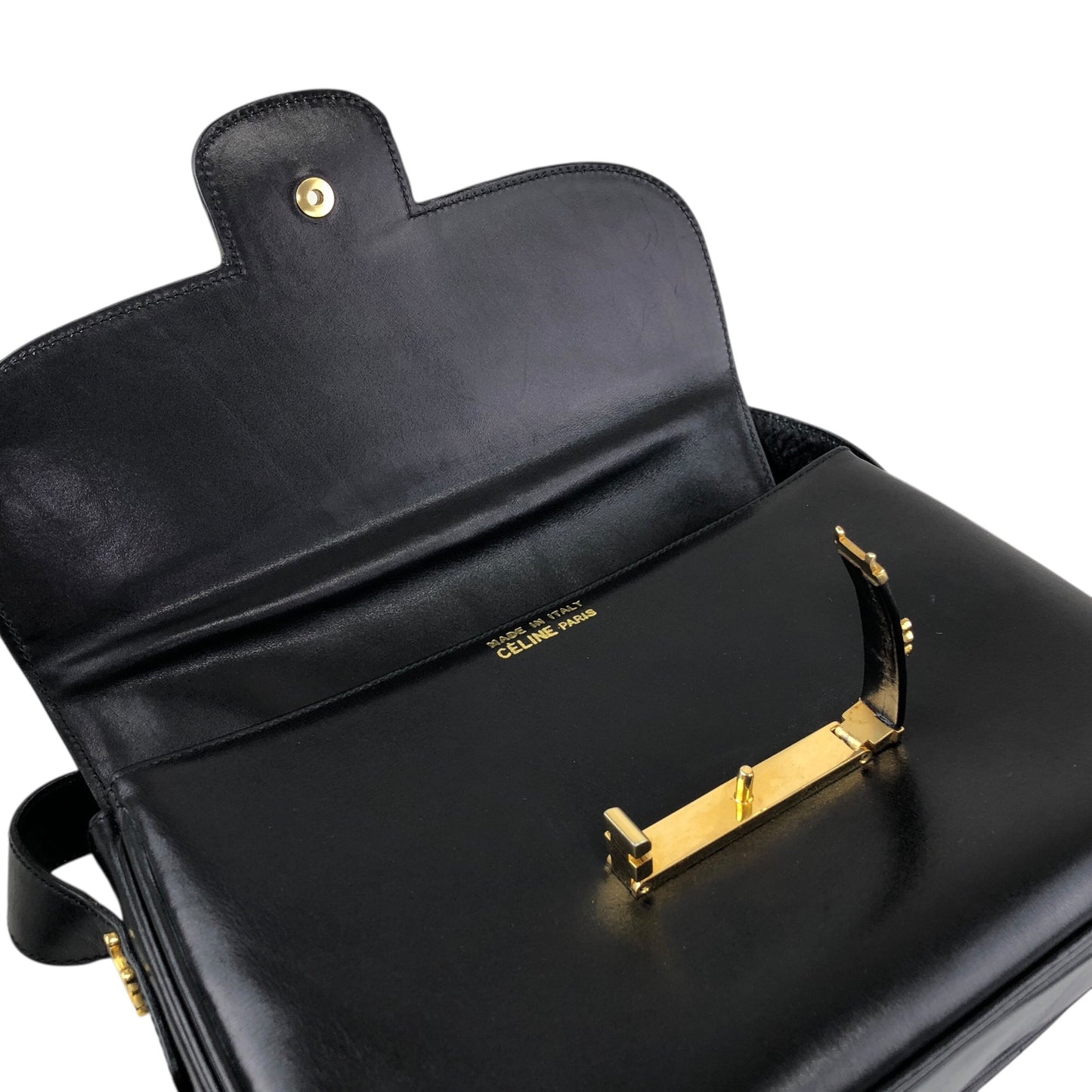 CELINE Blason Shoulder bag Black Vintage ikbdre