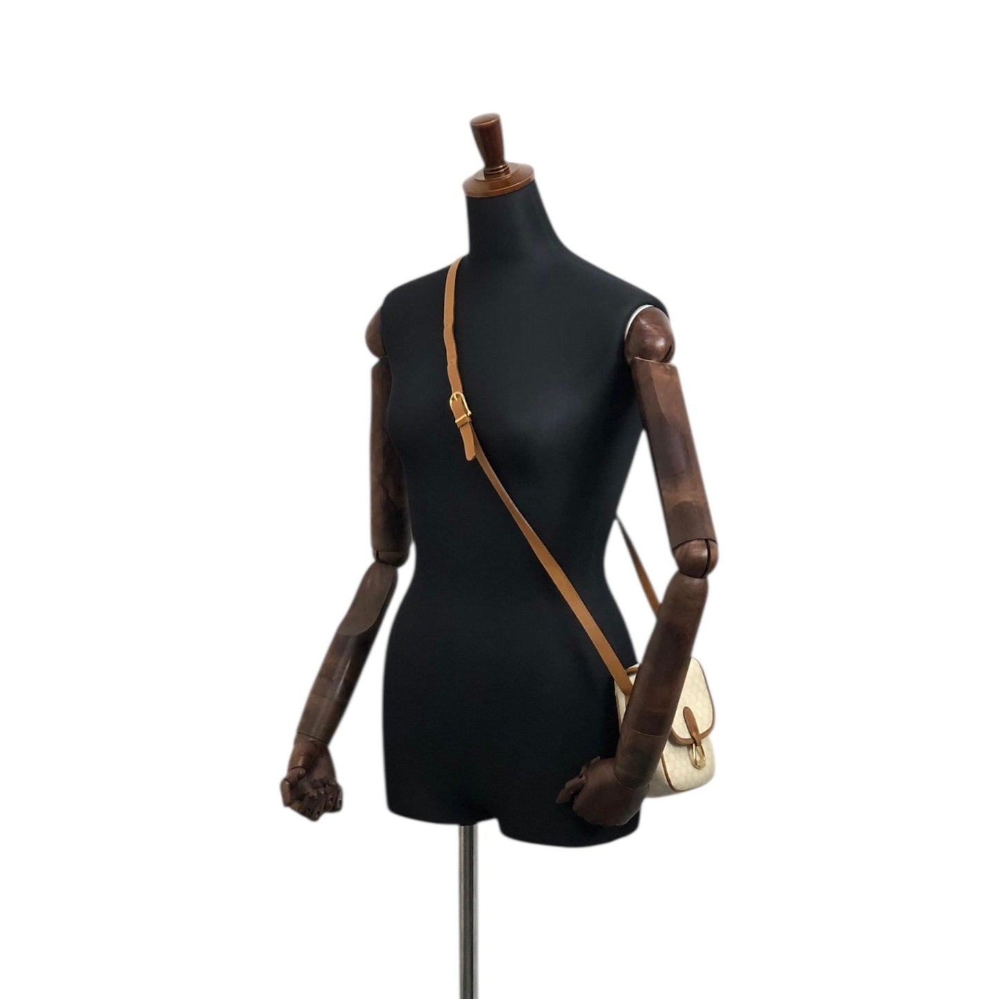 CELINE Macadam Horse Bit Shoulder bag White Vintage ctjind