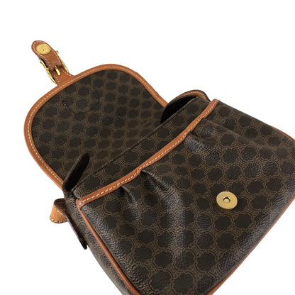CELINE Macadam Blason Front Buckle  Shoulder bag Brown Vintage gzgnsp