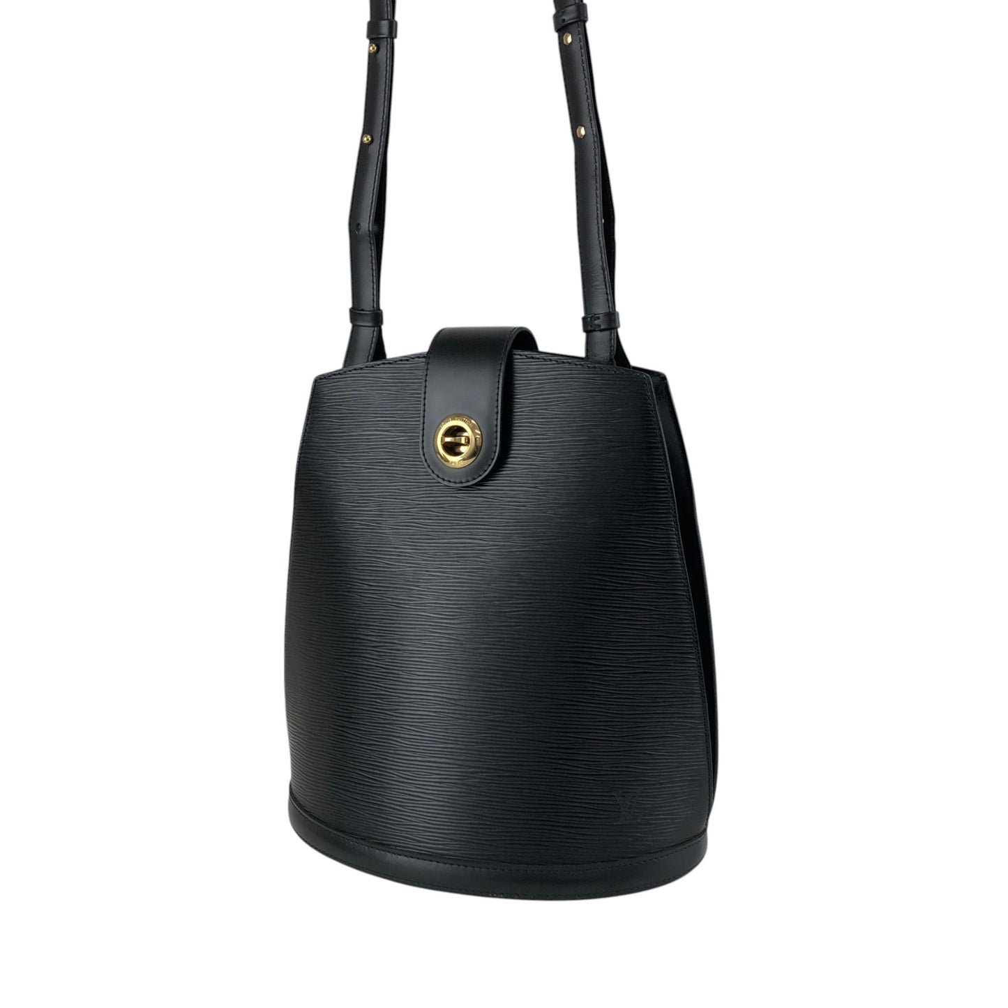 LOUIS VUITTON Epi Turn Lock Shoulder bag Black Vintage 7snrnp
