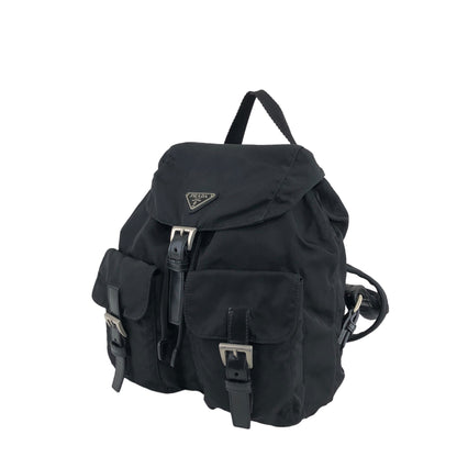 PRADA Triangle Logo Backpack Black Vintage 82dthm