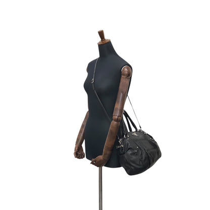 PRADA Logo Two-way Handbag Shoulder bag Black Vintage 28pkhx