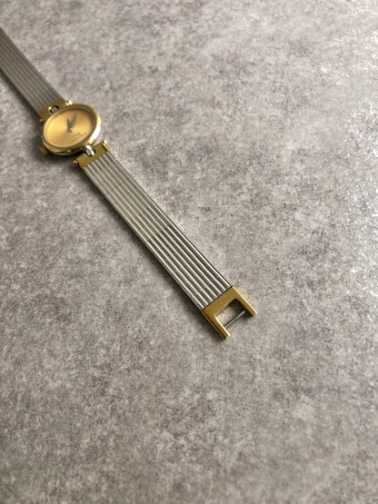 Christian Dior Quartz Watch Silver×Gold 3025 Vintage 7nep8k