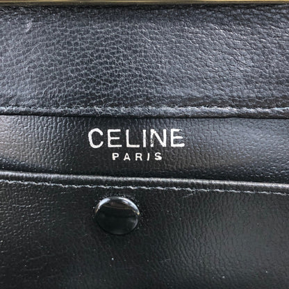 CELINE Blason Metal Clasp Chain Shoulder bag Black Vintage bfh6px