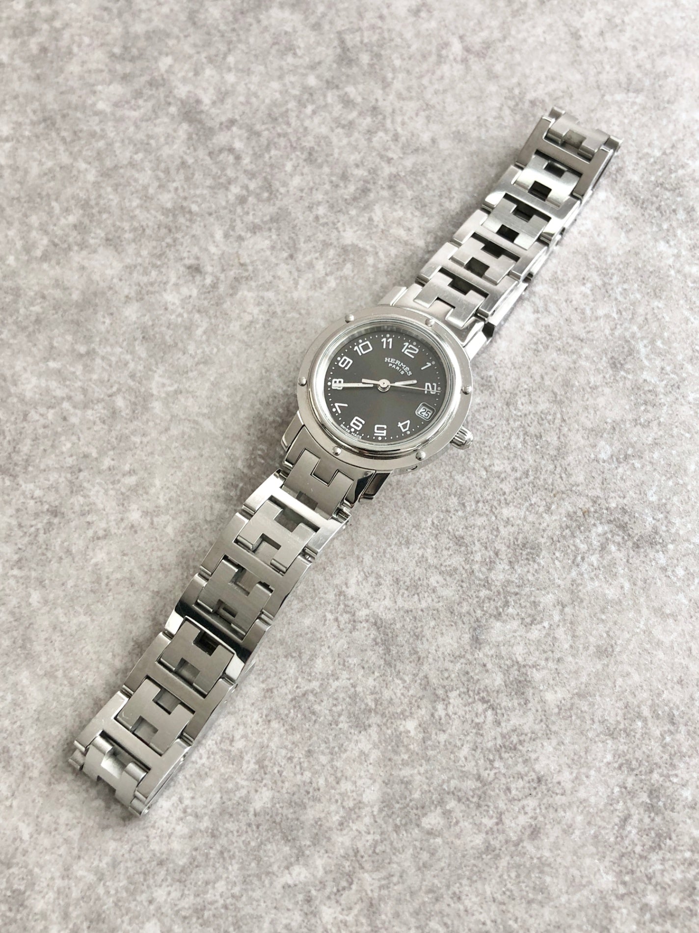 HERMES Watch Silver Vintage 6c76vx